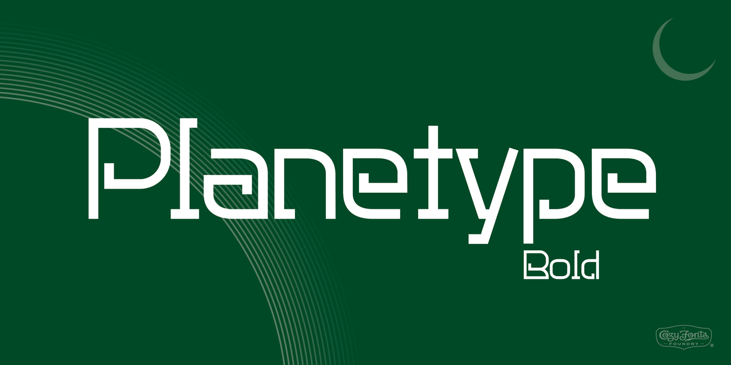 Пример шрифта Planetype X Bold